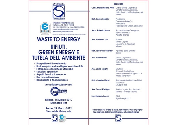 Convegno - Waste to energy