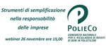 WEBINAR “STRUMENTI DI SEMPLIFICAZIONE NELLA RESPONSABILITA’ DELLE IMPRESE”