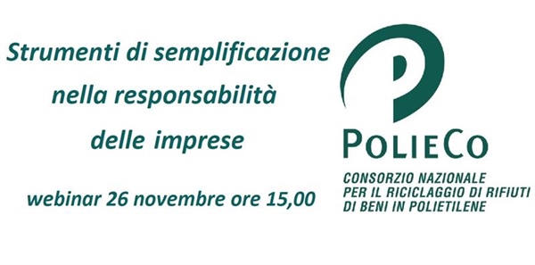 WEBINAR “STRUMENTI DI SEMPLIFICAZIONE NELLA RESPONSABILITA’ DELLE IMPRESE”