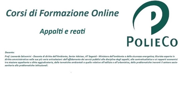 Corso di Formazione PolieCo: "Appalti e reati"
